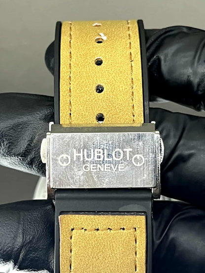 Hublot Geneve Big Bang Chronograph - Stainless Steel & Tan Leather Strap