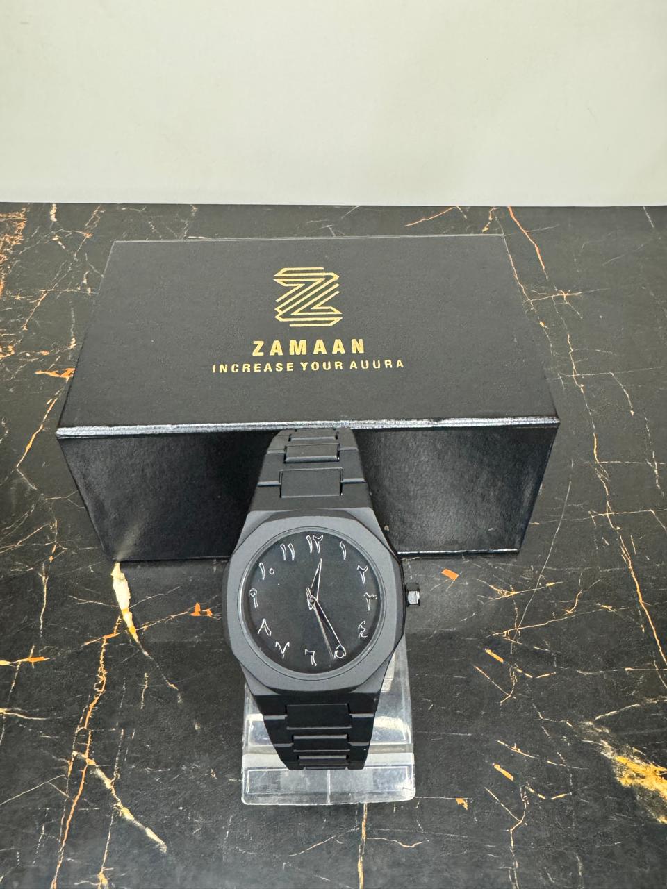 Arabic Black Aura Watch – Stylish, Lightweight and Waterproof