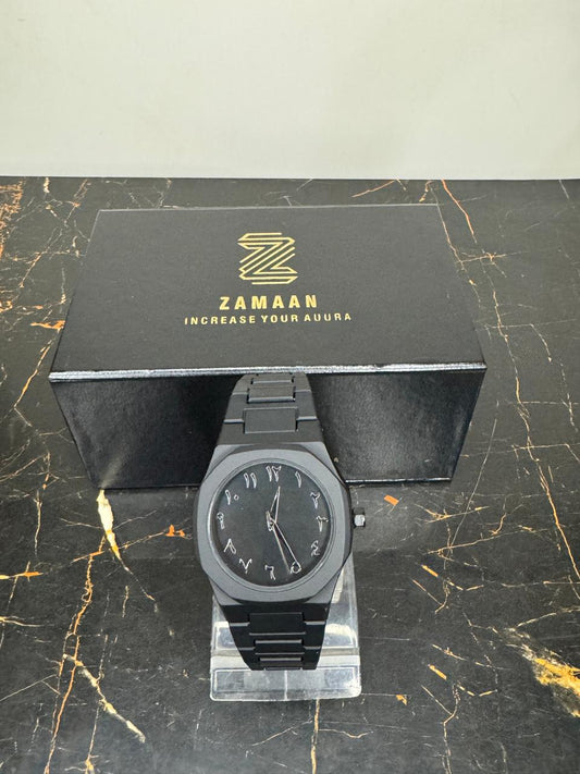 Arabic Black Aura Watch – Stylish, Lightweight and Waterproof